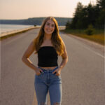 Creative street portrait of a young girl by Austin photographer Abby Irvine