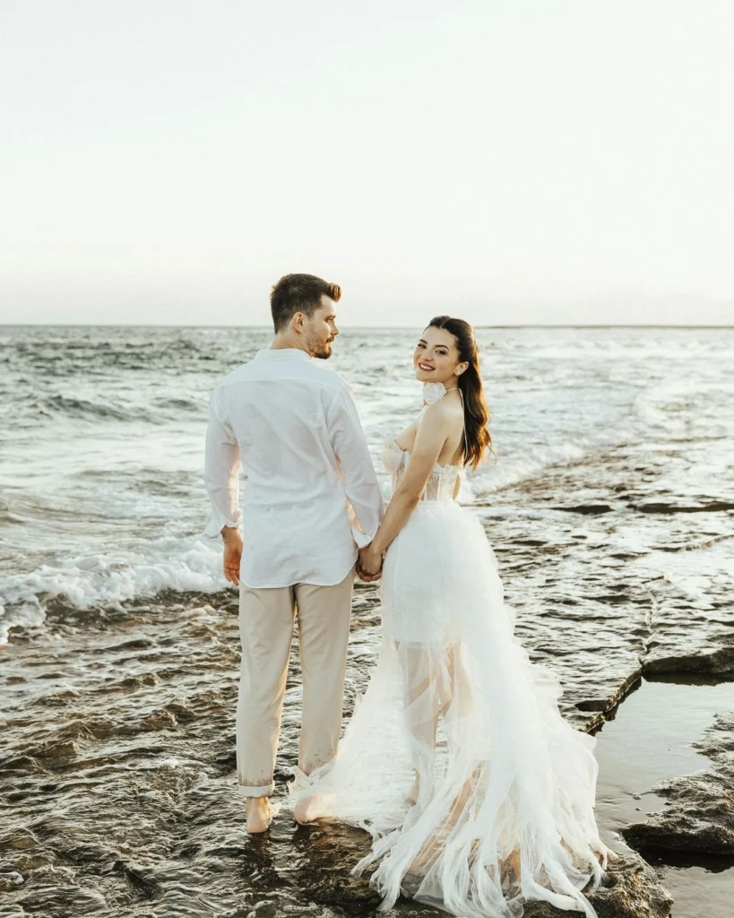 Bride and groom holding hands during Austin wedding — photo by Abigail Paige Productions